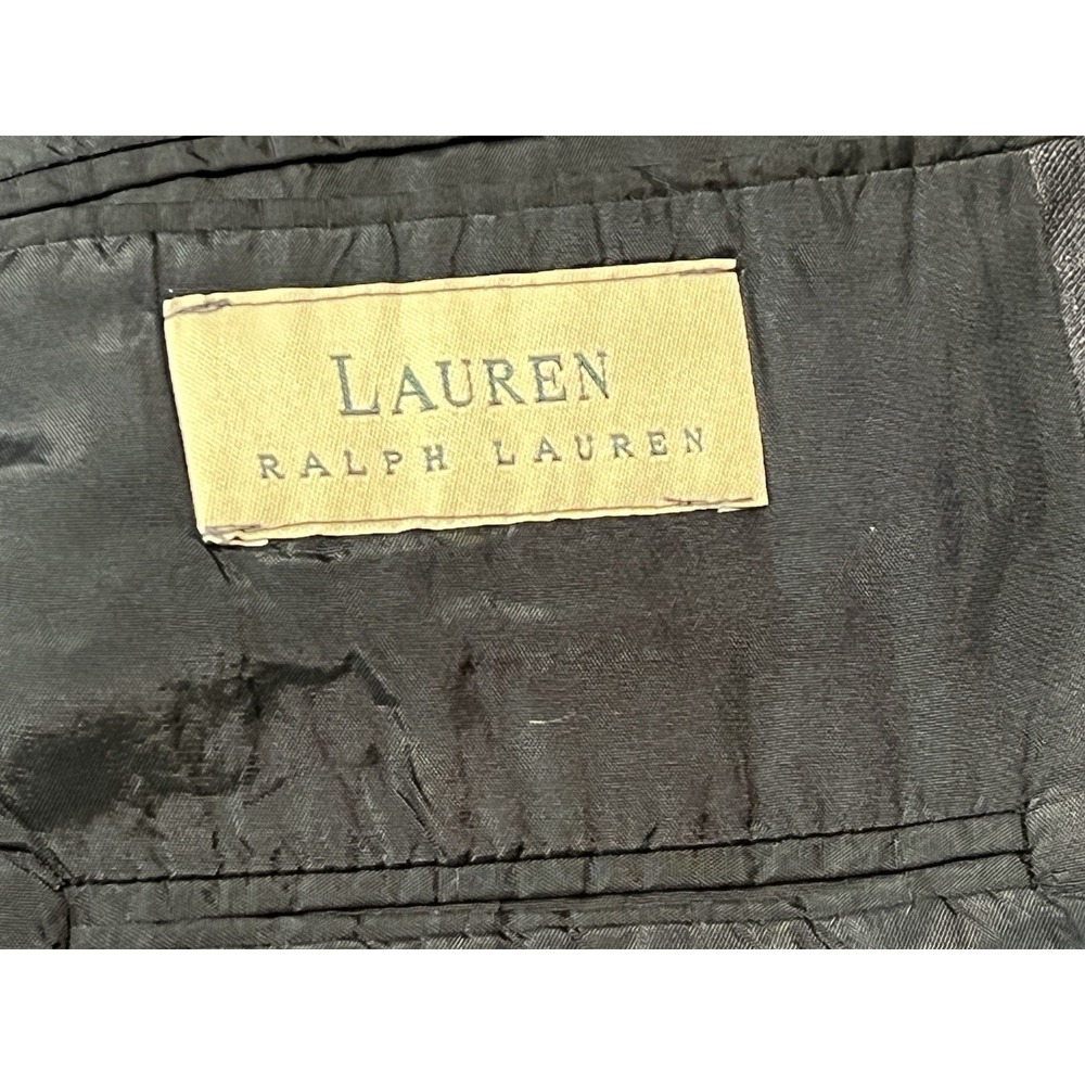 Lauren Ralph Lauren Blazer Mens 42R Gray Pinstripe Wool Suit Jacket Vintage 90s - Picture 5 of 15